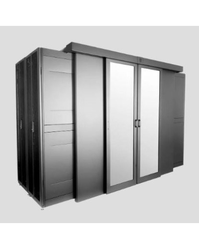 Двери двухрядного коридора поликарбонат сдвижные 48U для шкафов серии ШТК-СП-48.×.× ЦМО ЦОД-СП-Д2-48-9005 в Оренбурге Аксессуары для стоек и шкафов Pintop.ru