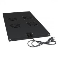 Модуль вентиляторный с 4-я вентиляторами для установки в напольные шкафы Cabeus (TRAY-120-BK)