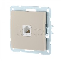 Розетка компьютерная RJ-45 кат. 5е с накладкой (бежевый) LK60 Экопласт (866101-1)