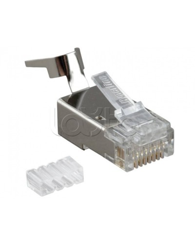 Разъем RJ-45(8P8C) под витую пару, категория 6A, экранированный, со вставкой Hyperline PLUG-8P8C-UV-C6A-SH-50 в Оренбурге Коннекторы и разъемы Pintop.ru