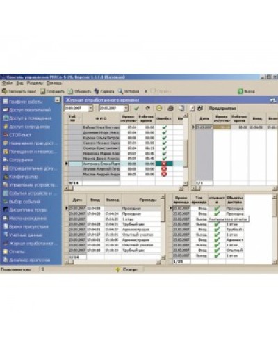 ПО Модуль Учет рабочего времени PERCo-SM07 в Оренбурге Сетевая СКУД Perco Pintop.ru