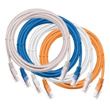 Шнур коммутационный NETLAN U/UTP 4 пары, Кат.5е (Класс D), 100МГц, 2хRJ45/8P8C, T568B, заливной, многожильный, BC (чистая медь), PVC нг(B), серый, 2м, уп-ка 10шт. NETLAN EC-PC4UD55B-BC-PVC-020-GY-10