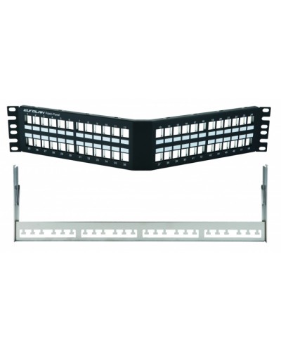 Коммутационная угловая панель 19” наборная, FTP, 2U, 48 портов, черный Eurolan (27A-00-48BL) в Оренбурге Патч-панели Pintop.ru