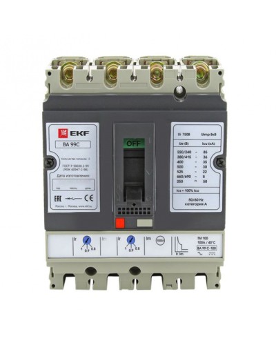 Выключатель автоматический ВА-99C (Compact NS) 160/125А 3P+N 36кА EKF PROxima (mccb99C-160-125+N) в Оренбурге Электротехническое оборудование Pintop.ru