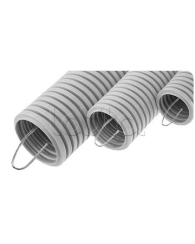 NR040 Усиленная двустен. труба ПНД гибкая, тип 750, SN49, с зондом, D40мм (50м) цвет красный Экопласт (821040) в Оренбурге Труба гофрированная Pintop.ru