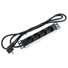 Блок евророзеток для 10" шкафов, горизонтальный, 4 розетки, 16 A Cabeus PDU-4P-2EU
