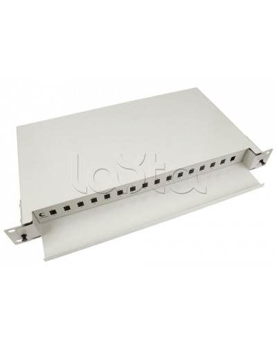 Бокс оптический 19, 1U на 16 SC/2xLC портов Cabeus ODF-19-16-SC в Оренбурге Кросс оптический Pintop.ru