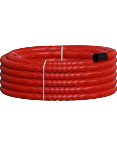 NR050 Двустенная труб.а ПНД гибкая, тип 450, SN26, с зондом, D50мм (20м) цвет красный Экопласт 801050-20 в Оренбурге Гладкая труба Pintop.ru