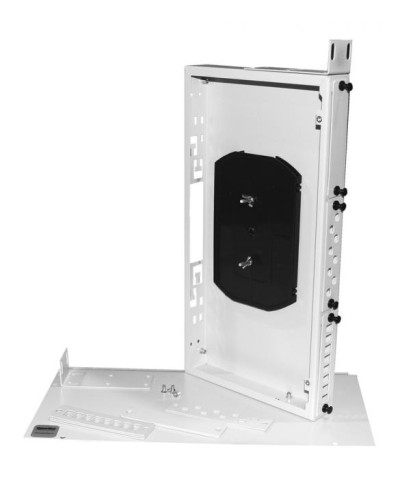 Бокс оптический универсальный 19, от 8 до 24 портов (SC, duplex LC, ST, FC), со сплайс пластиной, без пигтейлов и проходных адаптеров Hyperline FO-19R-1U-3xSLT-W140H42-24UN-GY в Оренбурге Кросс оптический Pintop.ru