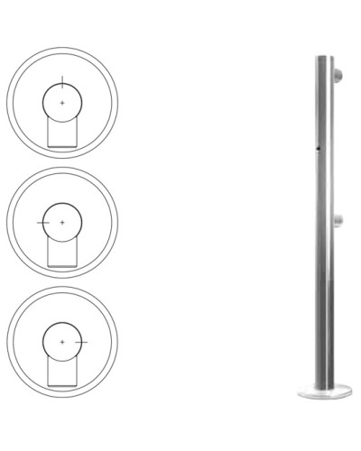 Стойка ограждения односторонняя с отверстием под фиксатор слева (антик серебро) Oxgard в Оренбурге Ограждения Pintop.ru
