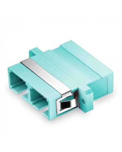 Оптический адаптер, OM3, дуплекс SC, с фланцами, бирюзовый Eurolan (36A-30-2S-02AQ) в Оренбурге Проходные адаптеры и розетки оптические Pintop.ru