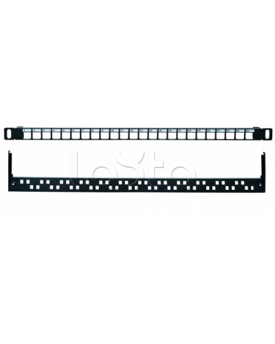 Коммутационная панель 19” наборная, UTP, 0,5U, 24 порта, черный Eurolan (27B-00-24-05BL) в Оренбурге Патч панель Pintop.ru