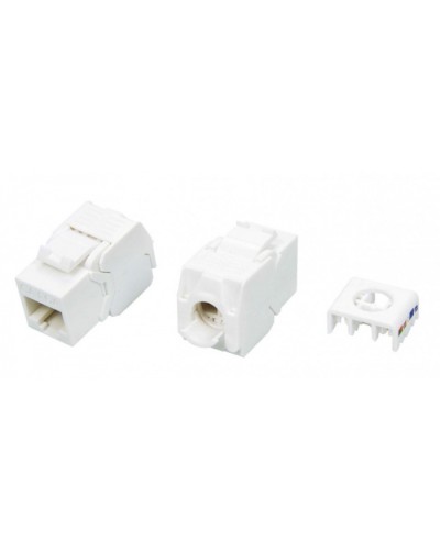 Вставка Keystone Jack RJ-45(8P8C) Hyperline KJ8-8P8C-C6A-180-TLS-WH в Оренбурге Модули Keystone Pintop.ru