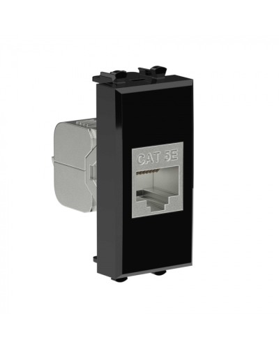 Avanti Компьютерная розетка RJ-45 без шторки модульная, кат.5е экран., Черный квадрат 1модуль DKC (4402761) в Оренбурге Коннекторы Pintop.ru