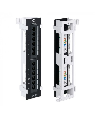 Патч-панель настенная, 12 портов RJ-45, категория 5е, с подставкой Cabeus PL-12-Cat.5e-WL-Dual IDC в Оренбурге Патч панель Pintop.ru