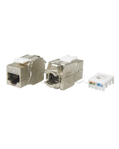 Вставка Keystone Jack RJ-45(8P8C) Hyperline KJ8-8P8C-C5e-180-TLS-SH-F-WH в Оренбурге Модули Keystone Pintop.ru
