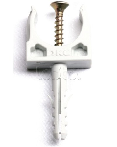 Держатель с защелкой и дюбелем, д.32 мм DKC 51332 в Оренбурге Держатели, клипсы, скобы Pintop.ru