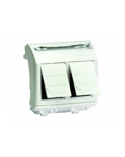 Комп.роз. RJ45 кат.6 (2 разъема 8P8C, Hyperline) Brava, белая, 2М DKC (76452B) в Оренбурге Розетки компьютерные и телефонные Pintop.ru