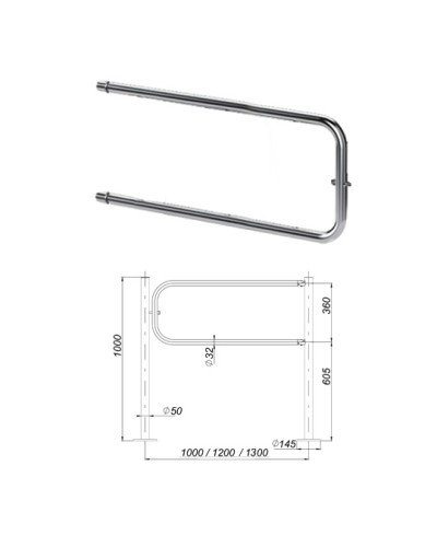 Створка ограждения поворотная 1300 мм Oxgard ВЗР 1996.09.03-02 в Оренбурге Ограждения Pintop.ru