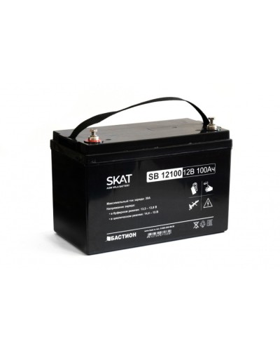 Бастион SKAT SB 12100 АКБ свинцово-кислотная тип AGM 12V 100Ач Iзар.30А, клеммы под болт М6 в Оренбурге Электротехническое оборудование Pintop.ru