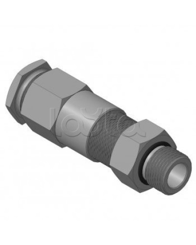 Кабельный ввод для бронированного кабеля с двойным уплотнением резьбой G1/2, внешним диаметром кабеля D=14-18 мм и проходным диаметром кабеля d=8-12 мм Спектрон КВБ-18/12-2У-М-G1/2 в Оренбурге Аксессуары для кабель-канала Pintop.ru