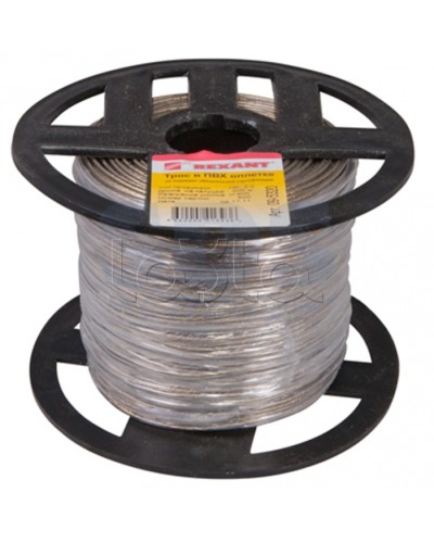 Трос стальной в ПВХ изоляции d2 мм (200) REXANT 09-5320 в Оренбурге Крепежные изделия Pintop.ru