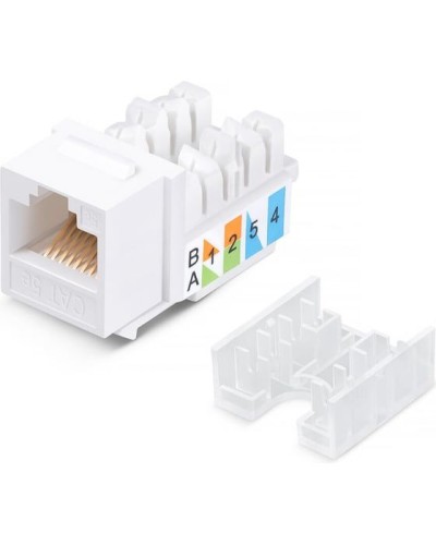 Модуль Keystone Jack RJ-45(8P8C), UTP неэкранированный, CAT 5e, тип 90 градусов, белый REXANT PRO 02-0064 в Оренбурге Модули Keystone Pintop.ru