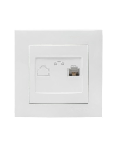 Валенсия розетка телефонная RG-11 1-местная белая EKF PROxima (EWT01-034-10) в Оренбурге Розетки компьютерные и телефонные Pintop.ru