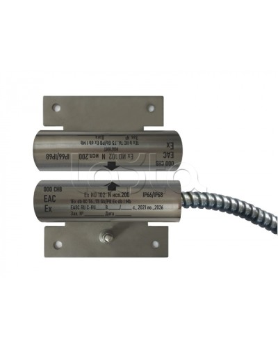 Извещатель охранный точечный магнитоконтактный взрывозащищённый Магнито-контакт Ех ИО102 N исп.250, с магнитом М-200, с постоянно присоединенным кабелем в металлорукаве (штатно кабель 2х0,75 - 1м), 1Ex d IIC T6 Gb / РB Ex d I Mb АТФЕ.425119.171 %rs_city_g