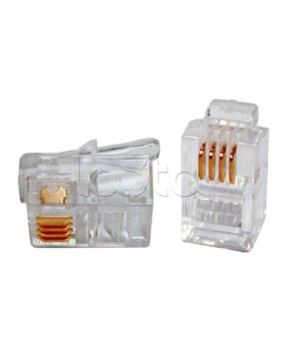 Разъем телефонный Hyperline PLUG-6P4C-P-C2 в Оренбурге Коннекторы и разъемы Pintop.ru