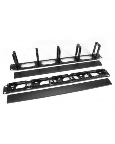 Кабельный организатор с пластиковыми кольцами с крышкой, 19, 1U Hyperline CM-1U-5R-PL-COV в Оренбурге Аксессуары для стоек и шкафов Pintop.ru