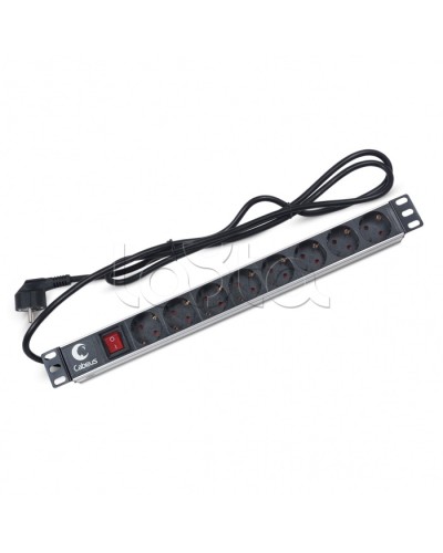 Блок на 8 розеток EU горизонтальный для 19 шкафов Cabeus (PDU-8P-2EU) в Оренбурге Блоки розеток Pintop.ru