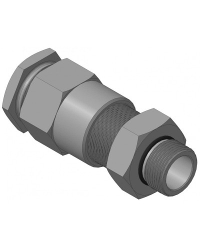 Кабельный ввод для бронированного кабеля с двойным уплотнением резьбой G3/4, внешним диаметром кабеля D=18-22 мм и проходным диаметром кабеля d=8-12 мм Спектрон КВБ-22/12-2У-М-G3/4 в Оренбурге Аксессуары для кабель-канала Pintop.ru