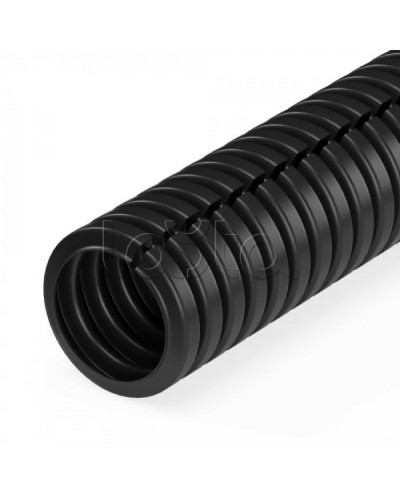 Труба гофрированная ПА негорючая (НГ) стойкая к ультрафиолету разрезная черная dвн 9,8 мм, dнар 13,2 мм (10м/уп) Промрукав (PR02.0328) в Оренбурге Труба гофрированная Pintop.ru