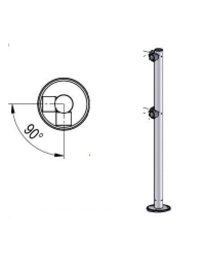 Стойка ограждения L-образная двухсторонняя Oxgard Стойка ограждения L-образная (ВЗР 1996.03) в Оренбурге Ограждения Pintop.ru