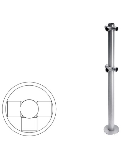 Стойка ограждения T-образная (антик серебро) Oxgard в Оренбурге Ограждения Pintop.ru