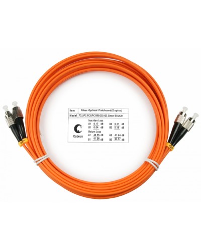 Шнур оптический duplex FC-FC 62,5/125 mm 15м LSZH Cabeus FOP-62-FC-FC-15m в Оренбурге Патч-корды оптические Pintop.ru