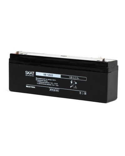 Бастион SKAT SB 12022 АКБ свинцово-кислотная тип AGM 12V 2,2Ач Iзар.0,66 А, ножевые клеммы в Оренбурге Электротехническое оборудование Pintop.ru