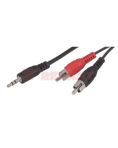 Шнур 3.5 мм стерео штекер - 2 RCA 1.5 м (10шт/уп) REXANT 17-4202 в Оренбурге Коннекторы Pintop.ru