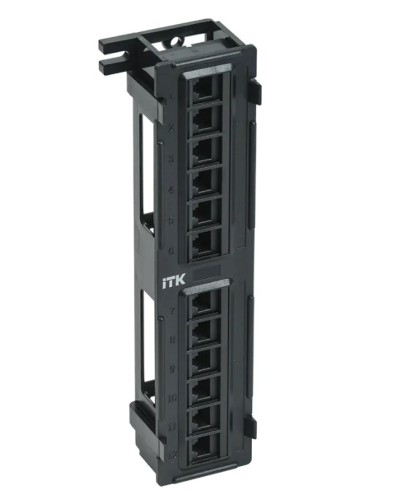 ITK Настенная патч-панель кат.5Е UTP, 12 портов (IDC Dual) (PP12-C5EU-D05) в Оренбурге Патч панель Pintop.ru