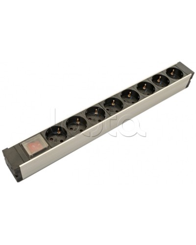Блок розеток для 19 шкафов, горизонтальный Hyperline (SHZ19-8SH-S-IEC) в Оренбурге Блоки розеток Pintop.ru