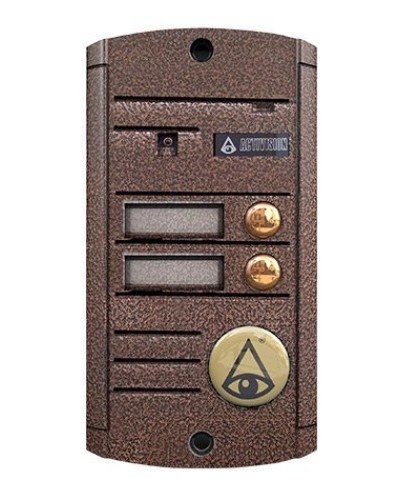 Видеопанель вызывная накладная цветная на 2 абонента Activision AVP-452 (PAL, медь) в Оренбурге Вызывные видеопанели малоабонентные Pintop.ru