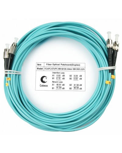 Шнур оптический duplex FC-ST 50/125 mm OM3 10м LSZH Cabeus FOP-50-FC-ST-10m в Оренбурге Патч-корды и пигтейлы Pintop.ru