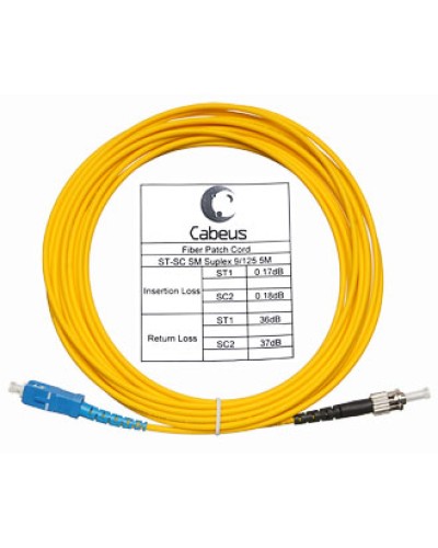 Шнур оптический simplex FOP(s)-9-SC-ST-5m Cabeus в Оренбурге Патч-корды оптические Pintop.ru