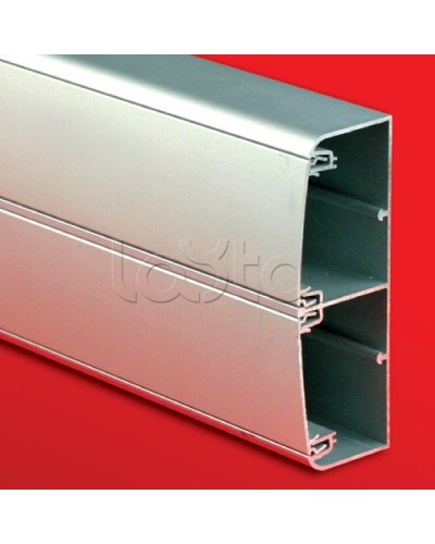 Кабель-канал алюминевый 140х50 (с 2 крышками), цвет серый металлик DKC (01499) в Оренбурге Кабель-канал Pintop.ru