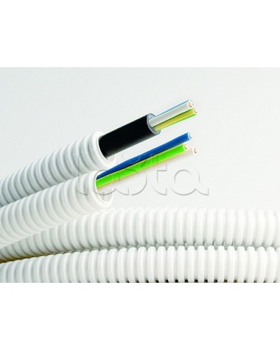 Электротруба ПВХ гибкая гофр. д.20мм, цвет серый, с кабелем ВВГнг(А)-LS 3х2,5мм² РЭК ГОСТ+, 100м DKC 9S920100 в Оренбурге Труба гофрированная Pintop.ru