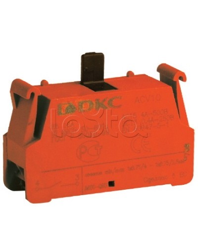 Блок контактный с клеммным безвинтовым зажимом, нормально-замкнутый DKC ACV01 (5 шт/уп) в Оренбурге Клеммные колодки Pintop.ru