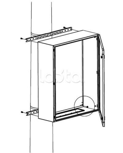 Комплект крепления шкафов CE/RAM box к столбу DKC R5FB600 в Оренбурге Полки для шкафов и стоек Pintop.ru