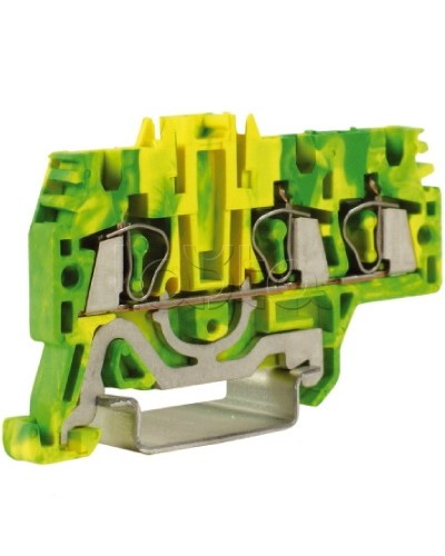 Зажим для заземления, 1 ввод/2 вывода, 2,5 кв.мм желто-зеленый DKC ZHT510 в Оренбурге Держатели, клипсы, скобы Pintop.ru