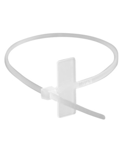 Хомут P6.6 маркировочный, белый, 2,5x100, горизонтальная табличка под замком 24,5x7,8 DKC 252100SR-M в Оренбурге Стяжки-хомуты Pintop.ru